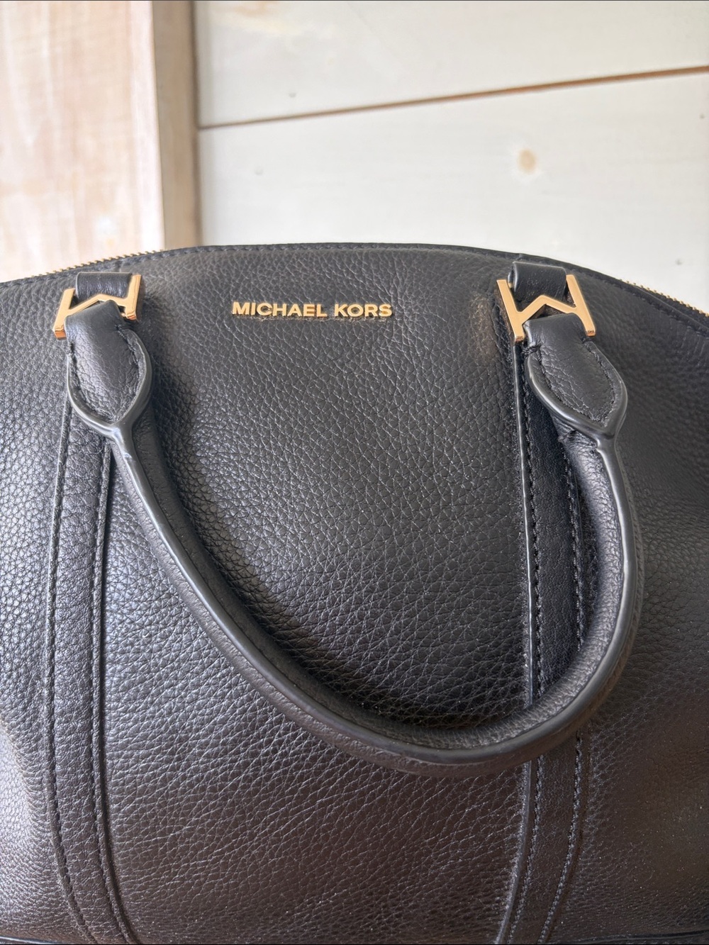Michael Kors Black Pebbled Leather Satchel / Crossbody Bag - Picture 2 of 8